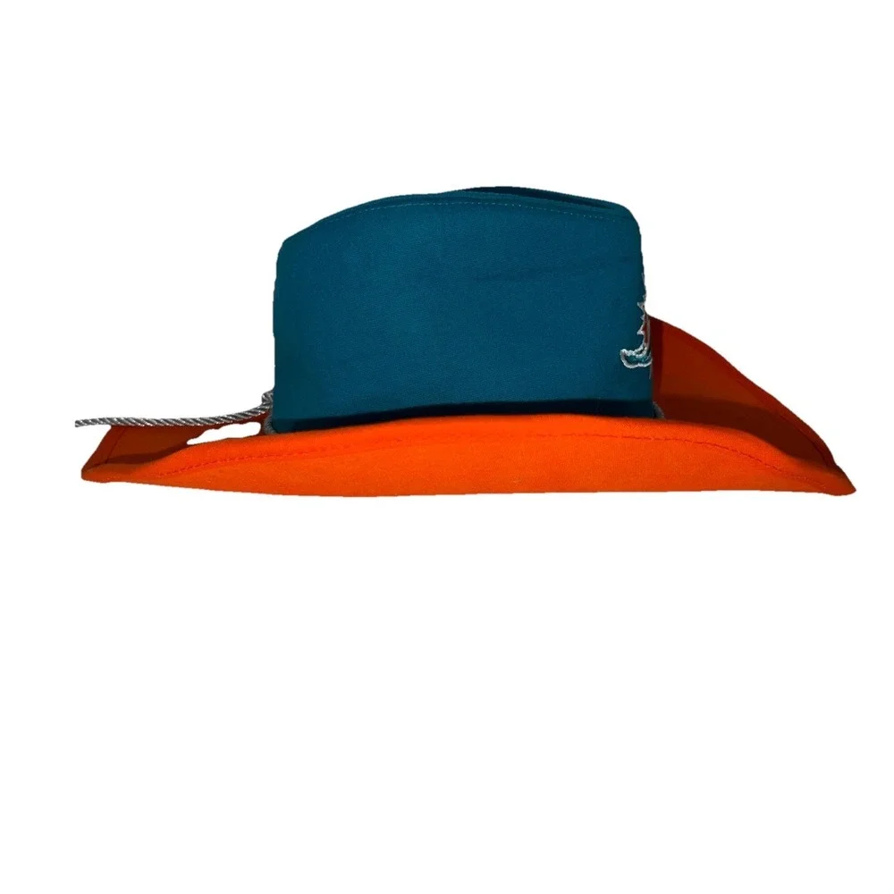 (/5)MIAMI DOLPHINS FOCO TWO TONE COWBOY HAT - AQUA/ORANGE